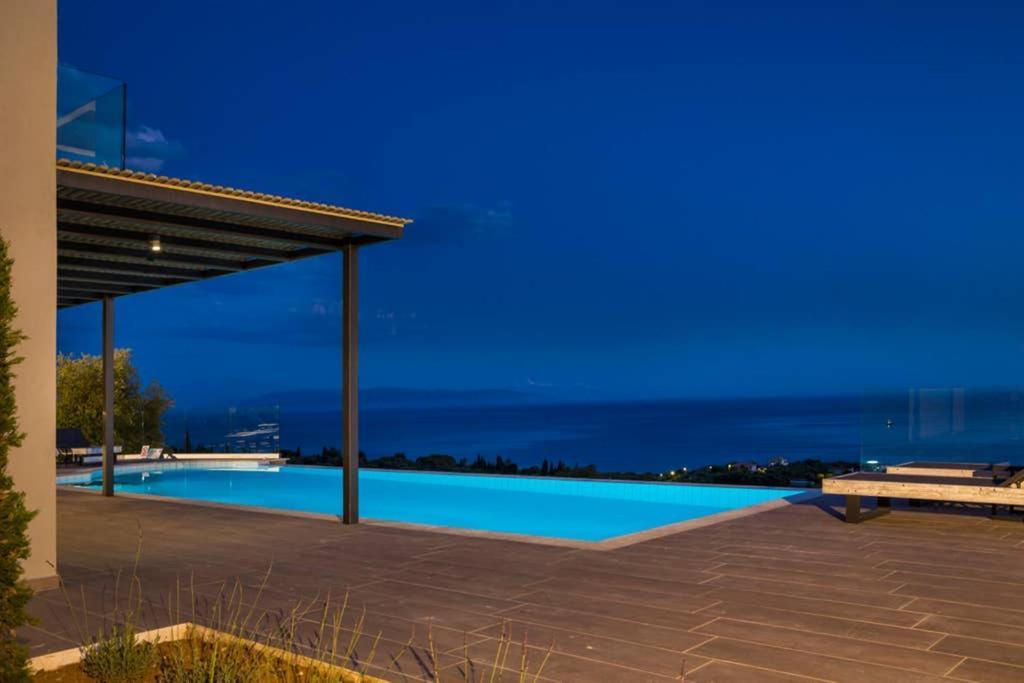 New Villa Blue With Private Pool At Trapezaki Livathos  Extérieur photo